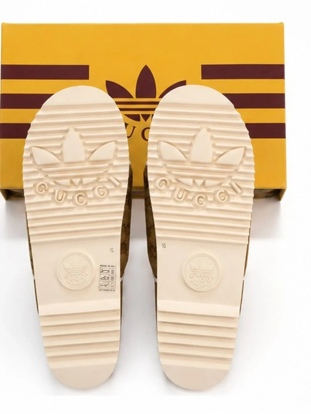 NWB Authentic Gucci x Adidas GG Monogram Platform Slides Men’s 10